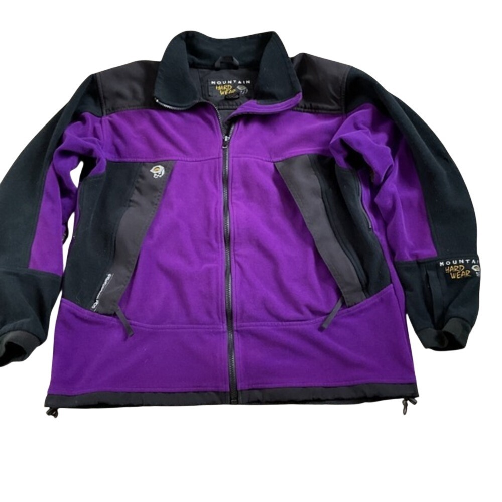 Vintage Mountain Hardwear Windstopper Fleece Jacket Purple Black Womens‎ Size 14